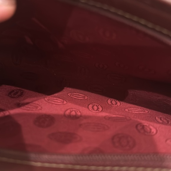 Cartier pouch mast line Bordeaux Women Men Authentic - Picture 3 of 6